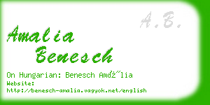 amalia benesch business card
